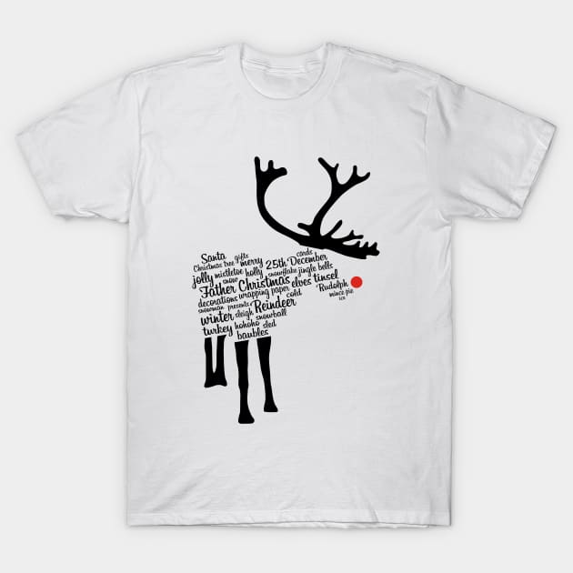 Rudolph Typography T-Shirt by Byway Design